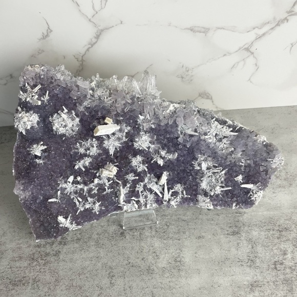 Amethyst Flower Plate With Calcite - Picture 14 of 17